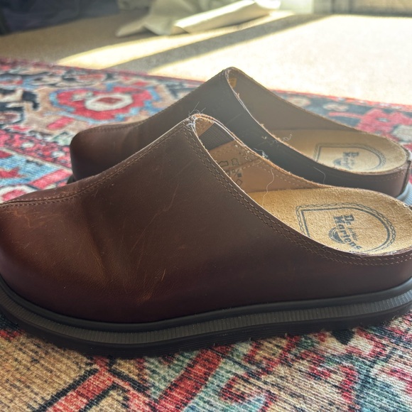 Dr. Martens Brown Leather Slip-On Clogs - Picture 3 of 6